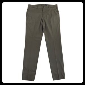 Theory Chino Pants Men's 34 Brown Cotton Blend Slim Straight Dress Trousers